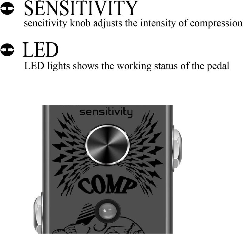 SOOMME Guitar Compressor Pedal for Analog Compression Effect Pedal Ultimate Comp Guitar Effects for Electric Guitar True Bypass - Image 2